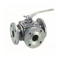TORK-KV 904F Series Stainless Steel Flanged 3/2-Way Ball Valve gallery image 1