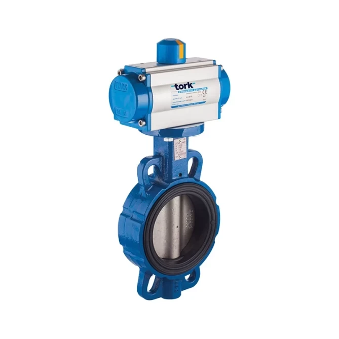 TORK-PAV 802 Pnömatik Aktüatörlü Wafer Kelebek Vana gallery image 1