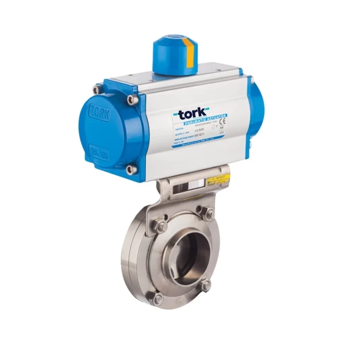 TORK-PAV 813 Pnömatik Aktüatörlü Paslanmaz Kelebek Vana gallery image 1