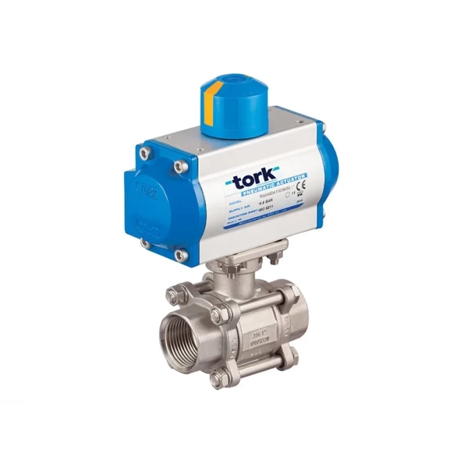 TORK-PAV 903 Pnömatik Aktüatörlü Paslanmaz Küresel Vana gallery image 1
